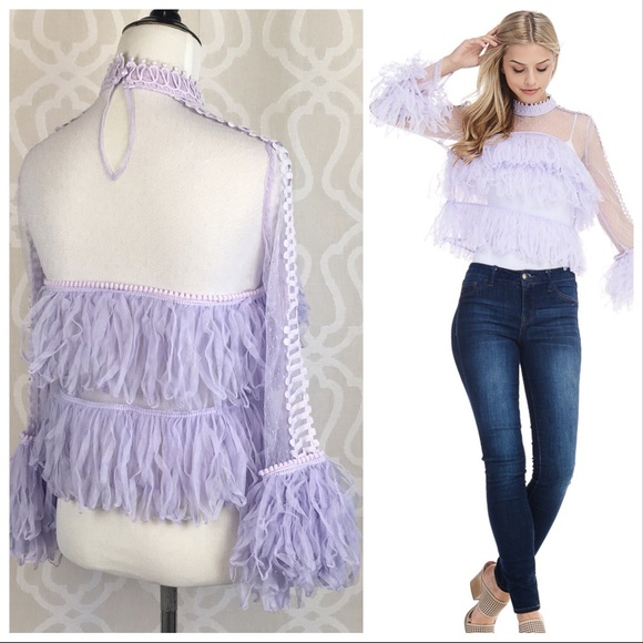 *LAST ONE XS* Festival Fringe Lavender Tulle Top - Picture 8 of 8